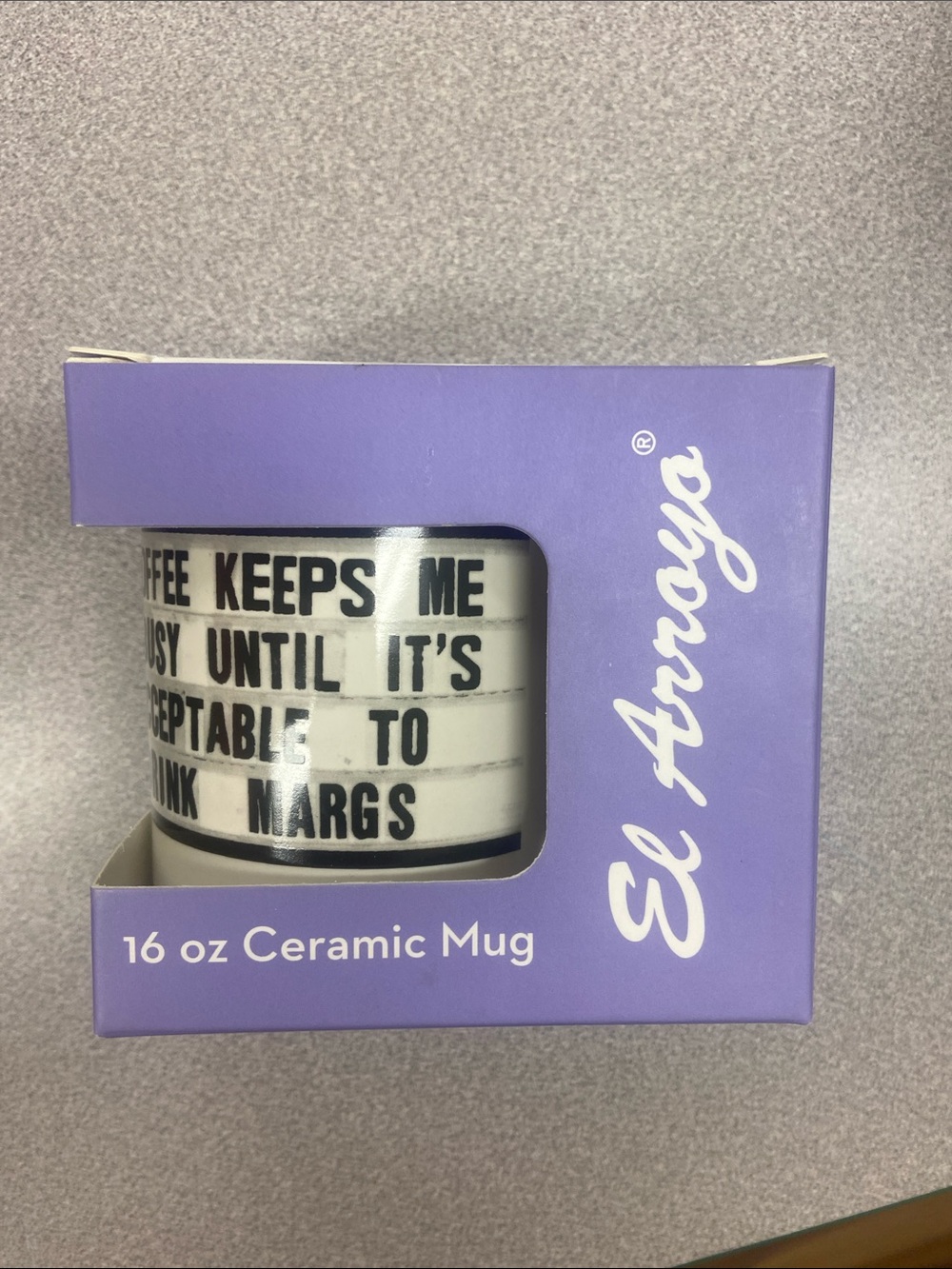 El Arroyo 16 oz Ceramic Mug - White with Black Text